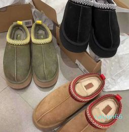 Women Slippers Chestnut Fur Slides Classic Ultra Mini Platform windtight Australian Wool Comfort Winter