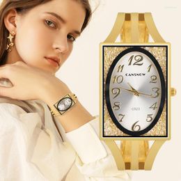 Wristwatches CANSNOW Bangle Watch Mujer Relojes Womens Watches Stainless Steel Bracelet Quartz Wrist For Ladies Design Female Clock