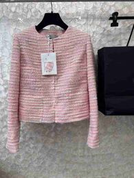 Women's Jackets Designer Autumn and Winter New Style Sweet, Gentle, Slim, Reduced Age Pink and White Stripe Contrast Short Coat ZINT