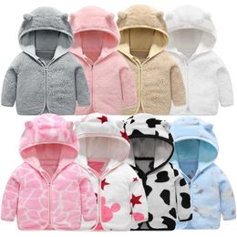 Jackets Children Flannel Jacket Autumn and Winter Baby Girl Clothes Hooded Cute Toddler Outerwear Clothing Warm Boys Coat 1 5 Years 231122