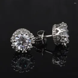 Stud Earrings Classic Women Men Earring Romantic Zircon Silver Color Small Wedding Brand Jewelry For Girl Party Gift