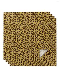 Table Napkin 4pcs Leopard Tiger Print Animal Texture Square 50cm Wedding Decoration Cloth Kitchen Dinner Serving Napkins