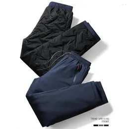 Men's Pants Warm Cosy Winter Sweatpants With Elastic Waist Pockets Ideal For Jogging Exercise Casual Wear Solid Colour Men