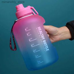 water bottle MiaoQia 2.2L Water Bott With Straw Strap Locking Flip-Flop Lid Outdoor Gym Botts Fitness Sports BPA Free Large Capacity Jug Q231122