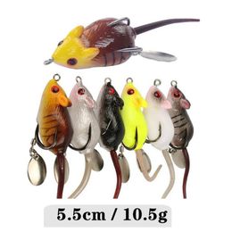 New Realistic Mouse Soft bait 5 5cm 10 5g 3D Artificial Rubber Mouse Fishing Hook Spinner lure170x