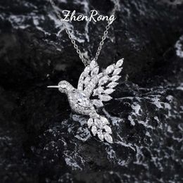 Chains Crystal Animal Hummingbird Necklaces For Women Exquisite Zircon Bird Pendant Choker Collares Female Charm Jewellery Gift