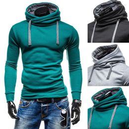 Men's Hoodies 2023 Fashion High Collar Hooded Sweater Thickened Trendy Coat