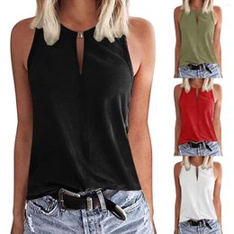 Camisoles & Tanks 2023 Summer Casual V Neck Sleeveless Loose Size Dressy Tops For Women White Tank Top