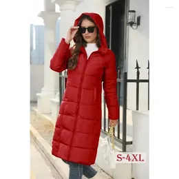 Women's Trench Coats S-4XL Women Parkas Jacket Casual Winter Warm Thick Hooded Long Cotton Thicken Snow Days Female Overcoats