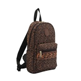 kids Backpack Plaid stitching leather letter logo backpack suitable for 5 years of age and above Backpack Classical teenagers school Casual backpack D014