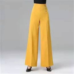 Women's Pants Capris Thin Leisure High Waist Wide Leg Pants Dance Pants Ballroom Dancing Pants Modern Latin Square Dance Clothing Thin Dancing Pants 230422