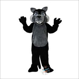 Professional Black Wolf Cartoon Animal Mascot Costume Walking Cartoon Anime Earth Performance Clothing Earth Props Clothing