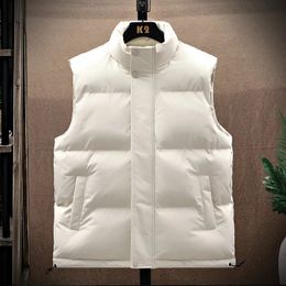 Men's Vests Cotton Vest Jacket Men Puffer Sleeveless Coats Mens Solid Color Winter Warm Waistcoat Outwear Windbreaker Clothing 231121