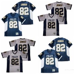 High School Foley Lions Jerseys Football 82 Julio Jones Moive College Pullover Breathable Retro Pure Cotton For Sport Fans Embroidery Team Navy Blue White Vintage