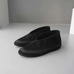 The Row Shoes fur shoes new Designer Dress integrated wool one foot nun comfortable warm Woollen single shoes for women Size 34-42 OZTV 2024