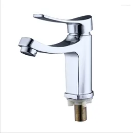 Bathroom Sink Faucets G1/2 European Style Zinc Alloy Single Cold Washbasin Faucet Chromium Plating Counter Basin Tap Home Creative Bibcock