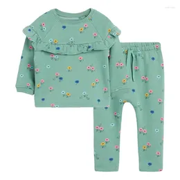 Clothing Sets ZWY354 Girls Flower Two-piece Toddler Girl Suits Children's Fall Boutique Outfits Kits For Children