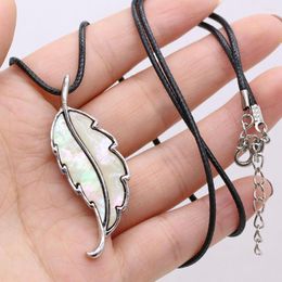 Pendant Necklaces Natural White Shell Necklace Leaf Shape Brooch 15x50mm For DIY Jewelry Making Bracelet Gift