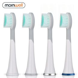 Toothbrushes Head Mornwell 4pcs White Rubberied Replacement Toothbrush Heads with Caps for D01D02 Electric 231121