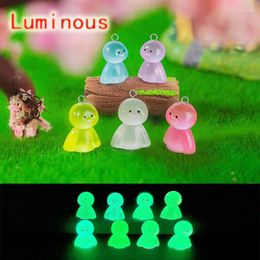 Charms 10pcs Kawaii Luminous Snowman Doll Christmas Colorful Resin Pendant For Earring Keychain Diy Cute Jewelry Make