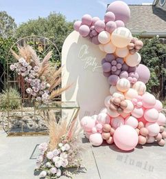 Party Decoration Macaron Pink Yellow Balloon Garland Arch Kit Girls Purple Wedding Metal Champagne Birthday Balloons Baby Shower