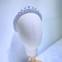 Wedding Hair Jewelry ASNORA Fashion AAA CZ Bridal Crown Wedding Hair Accessories Geometric Shape Long Crystal Headband Prom Banquet Tiara A01388 231121