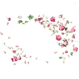 Wall Stickers Beautiful Flying Roses Sticker Art Decals Bedroom Living Room Background Decorations Wallpaper Home Mural