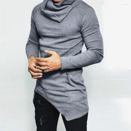 Men's Casual Shirts Great Solid Color All Match Spring Top Quick Dry Autumn Shirt Pullover Long Sleeve Irregular For Dating