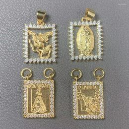 Pendant Necklaces High Quality Medal Zircon St Michael Guadalupe Virgin Pendants For Jewellery Making Religious Bracelet Necklace Charms