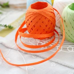 Party Decoration 20M Raffia Paper Ribbon Natural Rope DIY Gift Packaging Paper Rope Decoration Birthday Party Supplies Candy Box Craft 231122