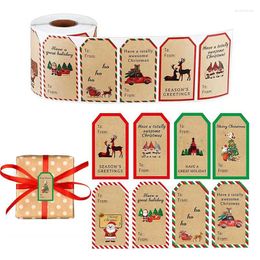 Gift Wrap Christmas Tags Stickers 300 Pieces Gnomes Bag Seal Rolls Tree Writable Roll Winter