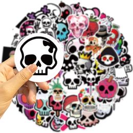 52Pcs Cartoon Skull Stickers Skate Accessories Waterproof Vinyl Sticker For Skateboard Laptop Luggage Motorcycle Phone Water Bottle Car Decal