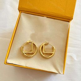 Women Stud luxury Earrings Designer Premium Gold Diamond Earring for Mens Hoop Earring F Luxury Hoops Brand Letter Design Dangle Fashion Jewellery no Box