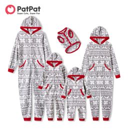 Family Matching Outfits PatPat Christmas Pyjamas Allover Print Polar Fleece Thickened Long sleeve Onesies Sets Flame Resistant 231122