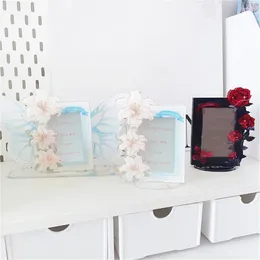 Frames Sweet Cute Butterfly Card Display Stand Po Holder Sleeve Desktop Decor Frame Protection 3inch Acrylic