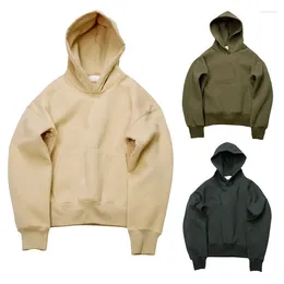 Men's Hoodies Blank Sweatshirts Custom Logo Pattern Mens Oversized Drop Shoulder Sweatwear Pullover Plain Solid Colour Loose Men Tops