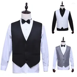 Men's Vests Cinema Pography Host Stage Master Vest Performance Suit Dress Black And White Gray Choir