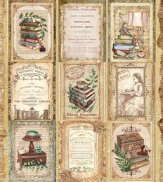 Gift Wrap Vintage Library Sticker Decorative Washi Stickers Junk Journal Material Scrapbooking Label Diary