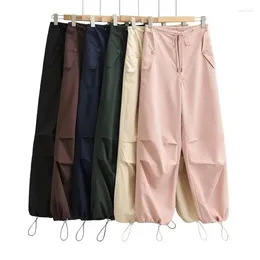 Women's Pants Discount 2023 European And American Loose Solid Hip Hop Work Suit Wide Leg Sexy Beer Girls Same Thin Style