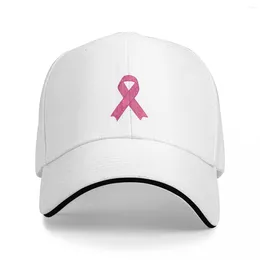 Berets Pink Ribbon Breast Cancer Awareness Cap Fashion Casual Baseball Caps Adjustable Hat Summer Unisex Hats Polychromatic