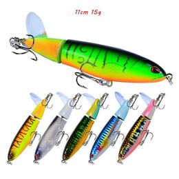 11cm 15g Pencil Fish Hook Hard Baits & Lures 6# Treble Hooks 8 Colours Mixed Propeller Plastic Fishing Gear 8 Pieces Lot B-3273i