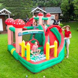 Just Jumping Castle House with Slide Inflatable Bouncer Combo summer playhouse for Kids Door Fun Toddler Bouncy Indoor Outdoor Party Play Garden Yard Ladybird Theme