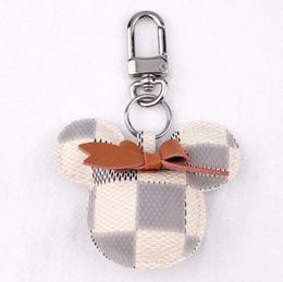 top selling DHL shipping Mouse Design Car Keychain Favour Flower Bag Pendant Charm Jewellery Keyring Holder for Men Gift Fashion PU Leather Animal Key Chain