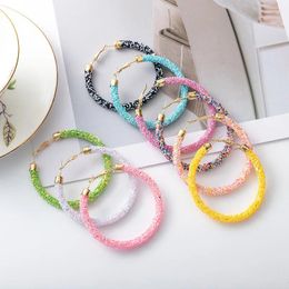 Hoop Earrings Europe And America Exaggerated Women's Jewellery Accessories Bohemia Colourful Sequins "C" Shape Circle For Women