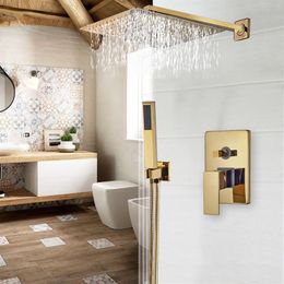 Bathroom Faucet Gold Rain Bath Faucet Wall Mounted Bathtub Mixer Tap Bathroom Shower Faucet2890