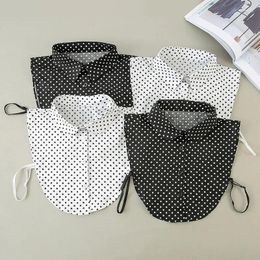 Bow Ties 2023 Women Ruffles Stand Detachable Shirt Collar Polka Dots Fake Blouse Half Shirts Decorative