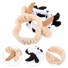 Makeup Brushes 2 Pcs Animal Face Wash Hair Bundle Miss Make Headbands Washing Flannel Women