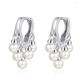 Stud Earrings Vintage 925 Silver Needle Simulated Pearl Tassel For Women Ethnic Gypsy Small Dangle Hoop Trendy Jewellery