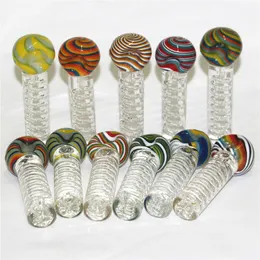 Wholesales 4.72 Inch Smoking Accessories Hookah Tobacco Spoon Pipes Colored Mini Glass Pipe Small Hand Pipes For Oil Burner Dab Rig water bong