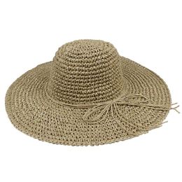 Wide Brim Hats 2023 Sale Crochet Hat Female Large Brimmed Along The Seaside Summer Beach Bow Visor Sun For Women And Girl